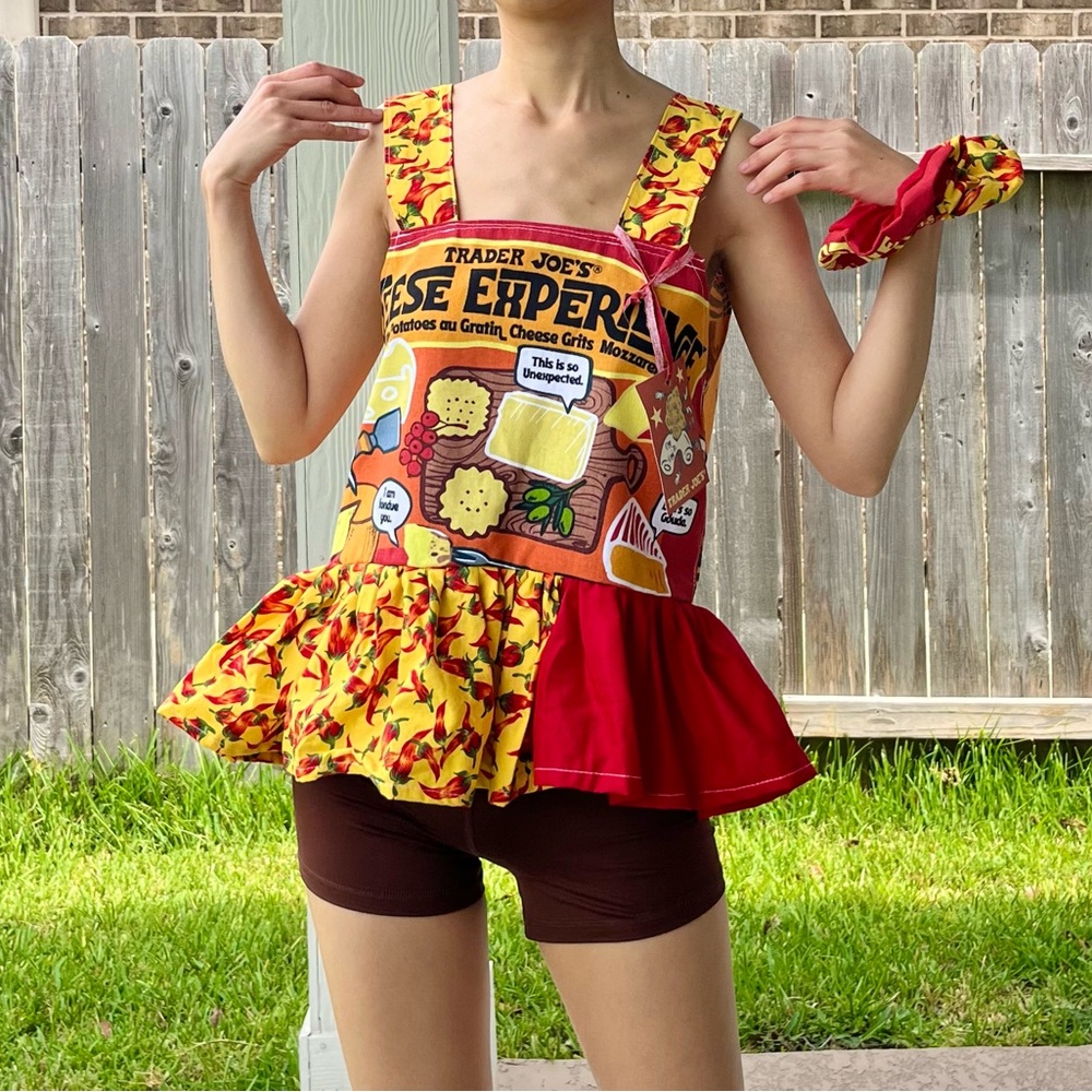 Trader Joe’s | Handmade Top SKU 08152 “Cheese Experience”/With Scrunchies